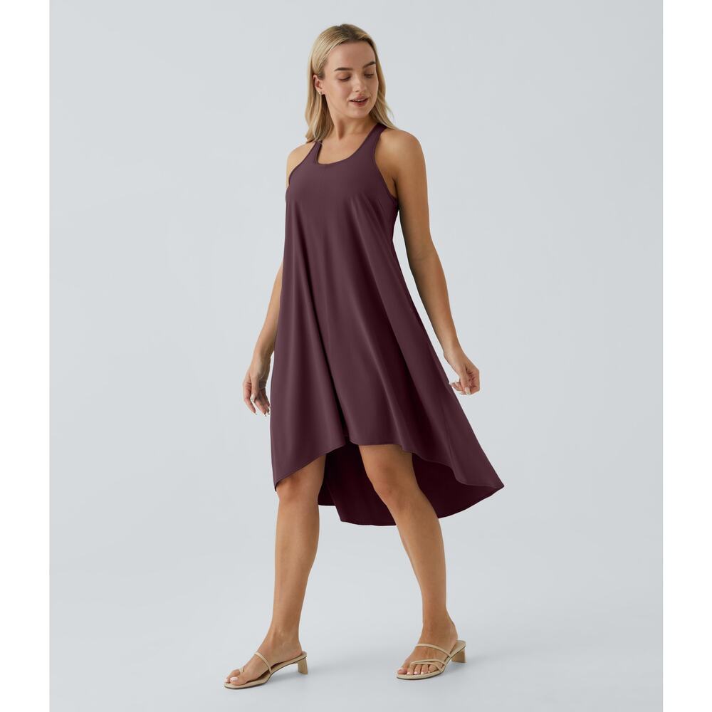 NEW Halara Amaranth Breezeful™ Racerback High Low Flowy Midi Quick Dry Dress XL